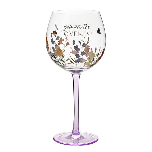 The Cottage Garden You Are The Loveliest Gin Glass MultiColoured