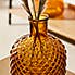 Retro Diamond Bottle Vase 22cm Amber