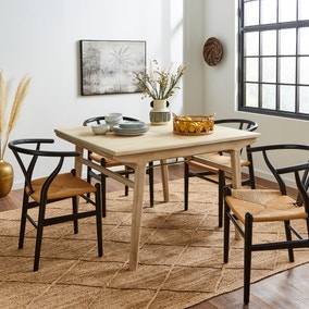 Laila 4 Seater Square Extendable Dining Table, Mango Wood