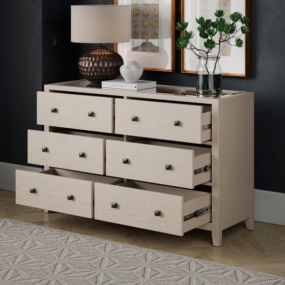 Luxe Wide 6 Drawer Chest Of Drawers | Dunelm