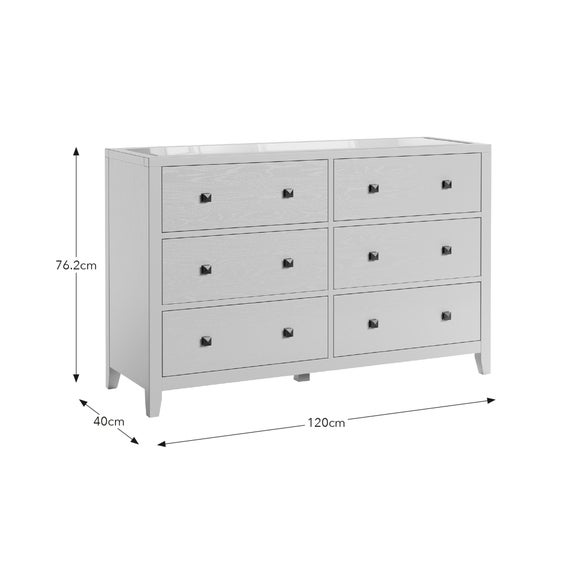 Luxe Wide 6 Drawer Chest Of Drawers | Dunelm