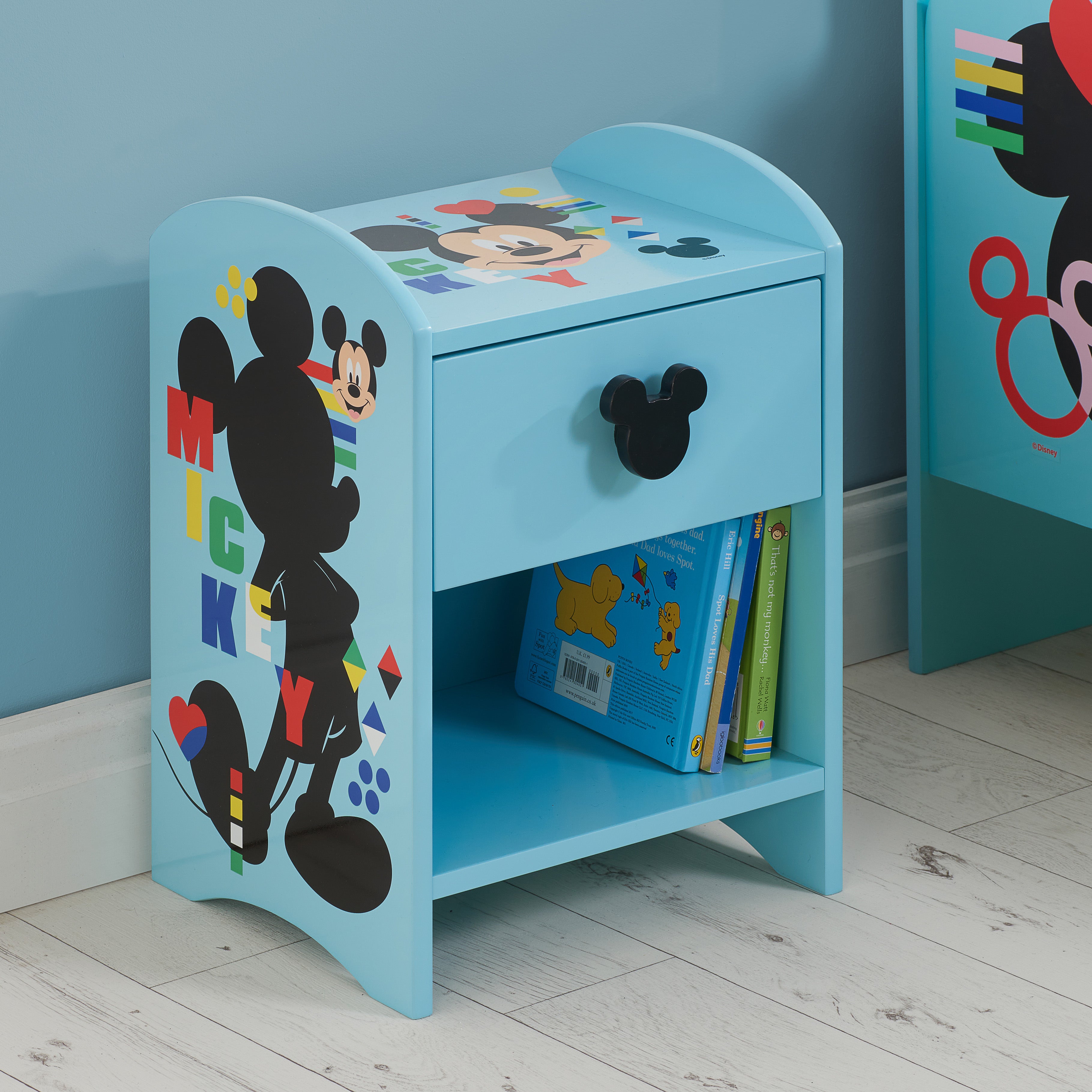 Mickey Mouse Bedside Table Blue