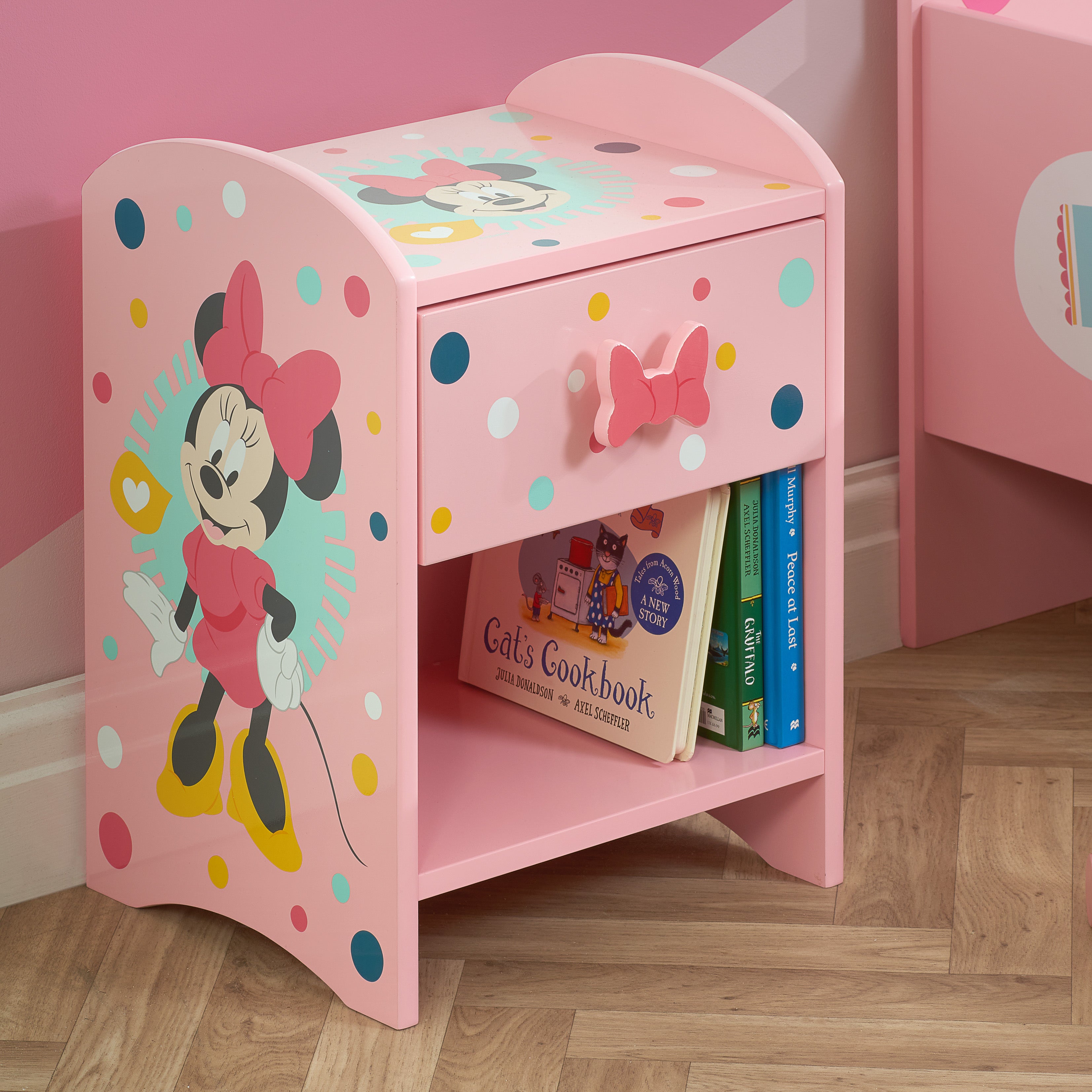 Minnie Mouse Bedside Table Pink