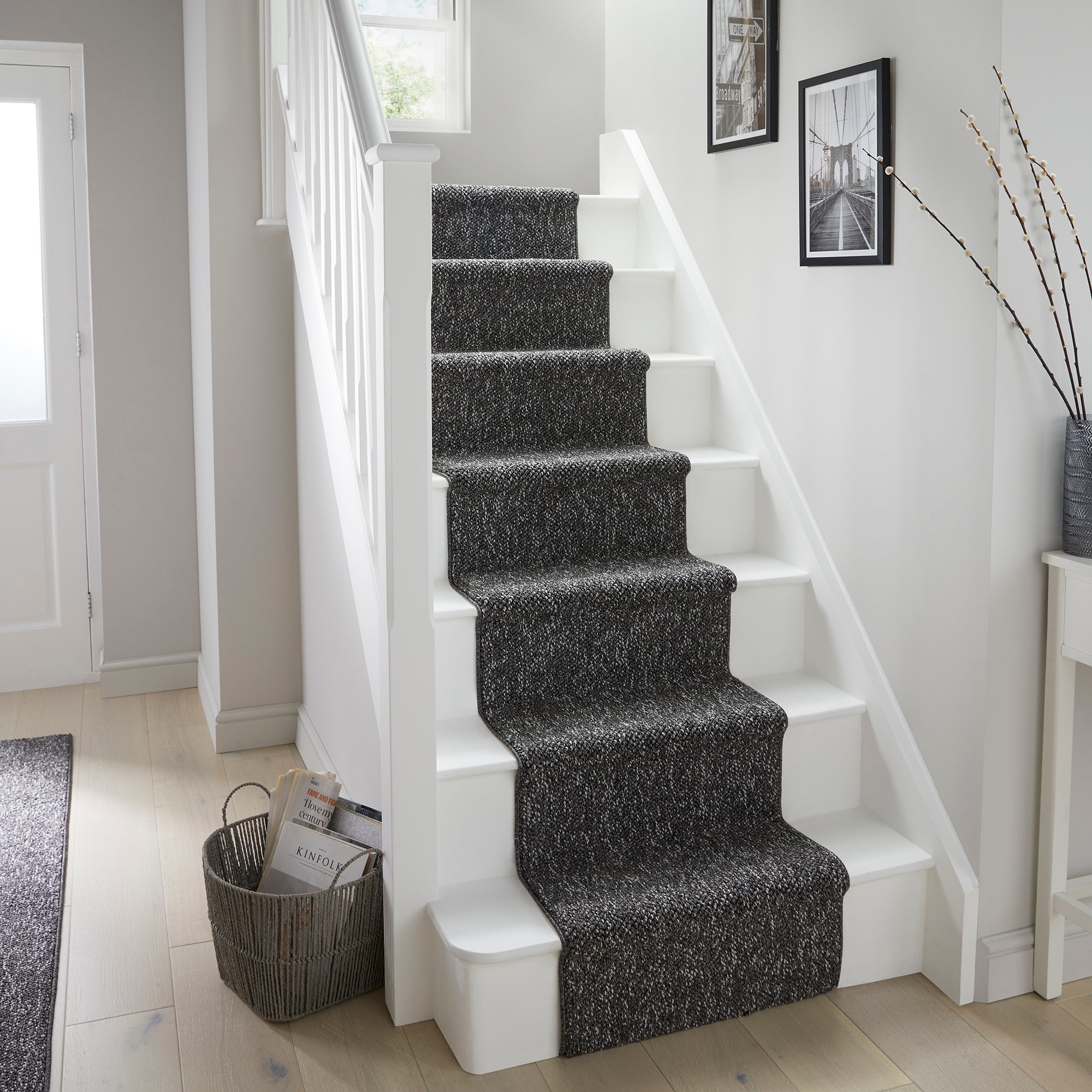 Bobble Carpet Stair Runner Grey