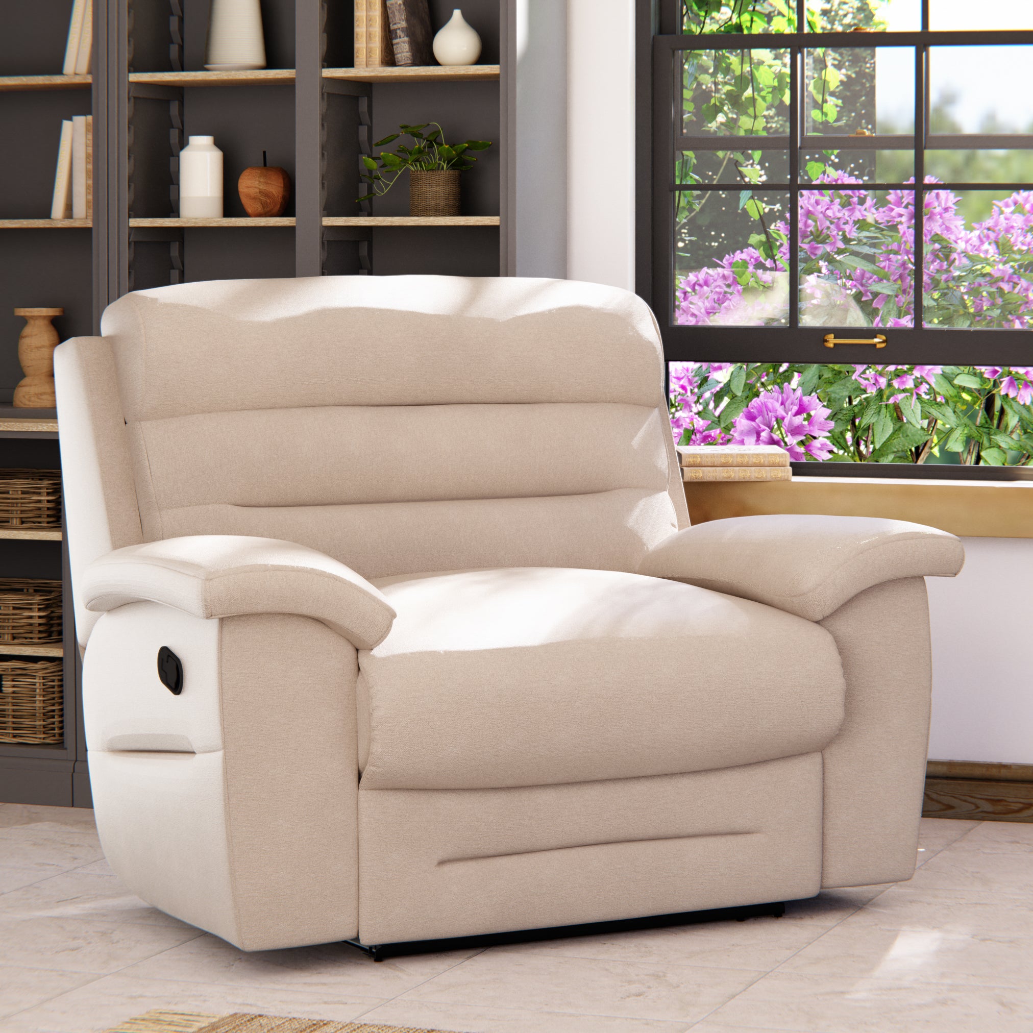 Lulworth Manual Recliner Snuggle Sofa Light Brown