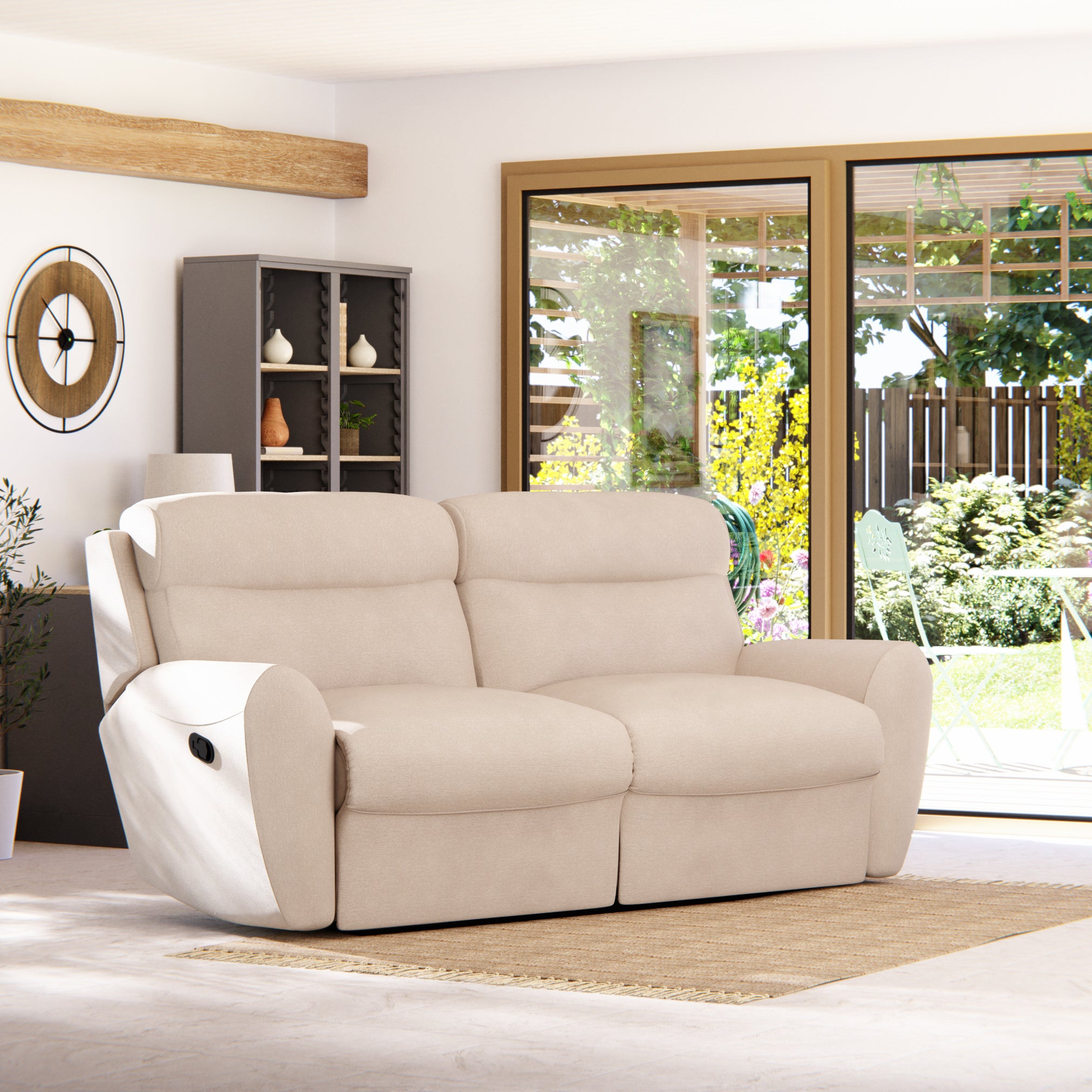 Wareham 3 Seater Manual Recliner Sofa Chenille Sand