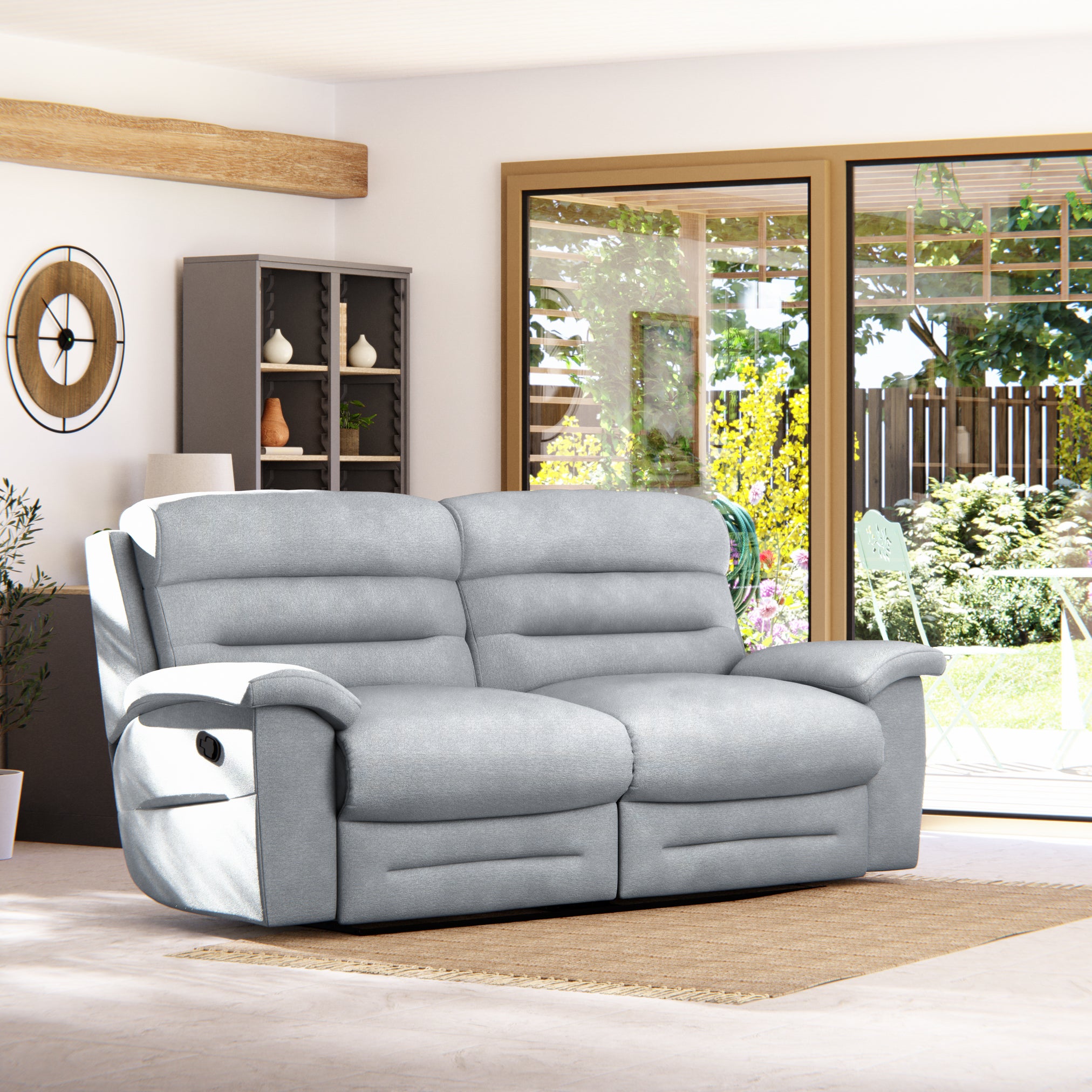 Lulworth 3 Seater Manual Recliner Sofa Blue