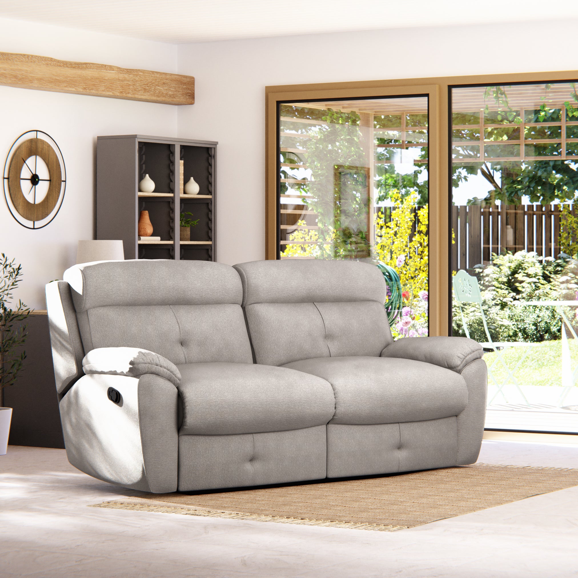 Abbotsbury 3 Seater Manual Recliner Sofa Grey