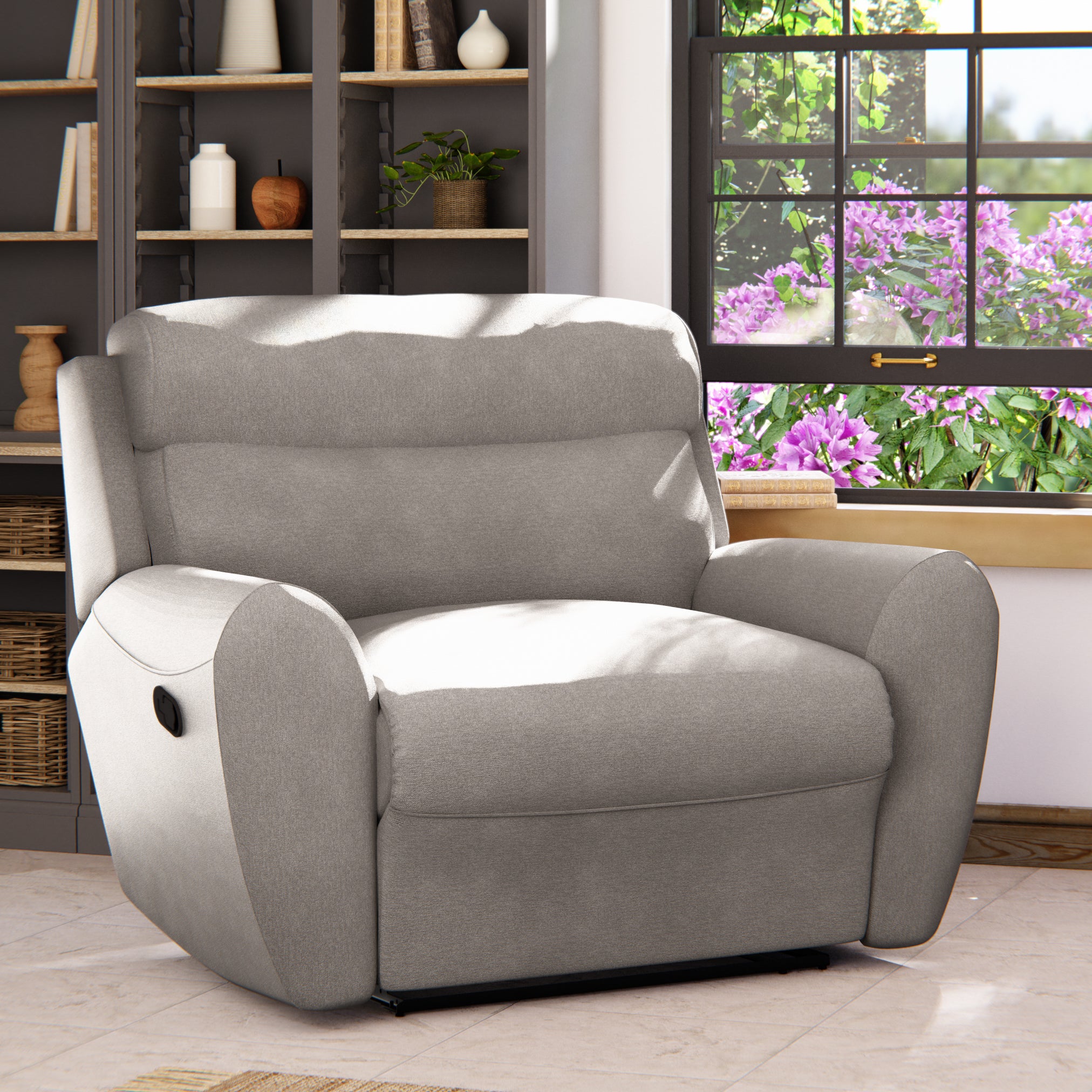 Wareham Manual Recliner Snuggle Sofa Grey