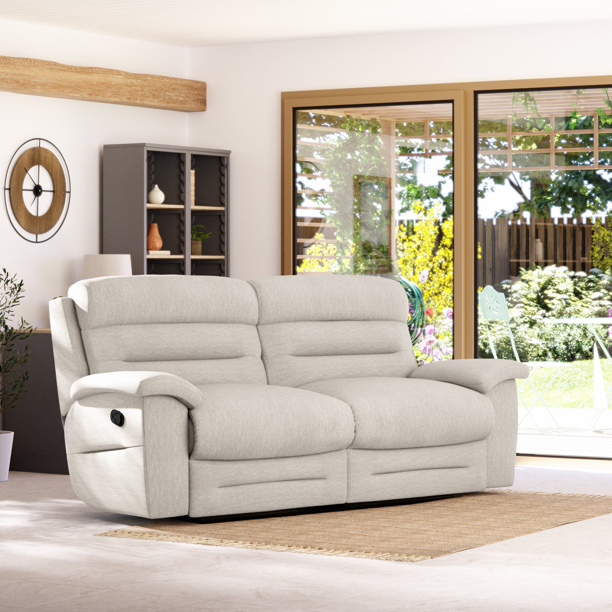 Lulworth 3 Seater Manual Recliner Sofa Beige