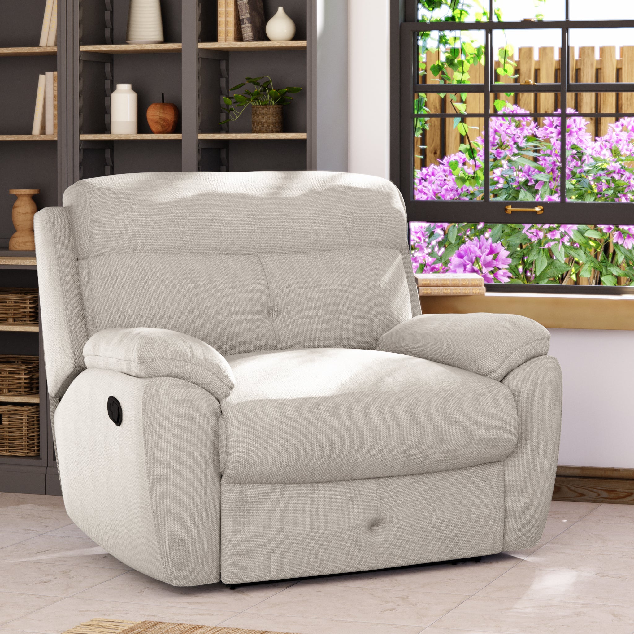 Abbotsbury Manual Recliner Snuggle Sofa Beige