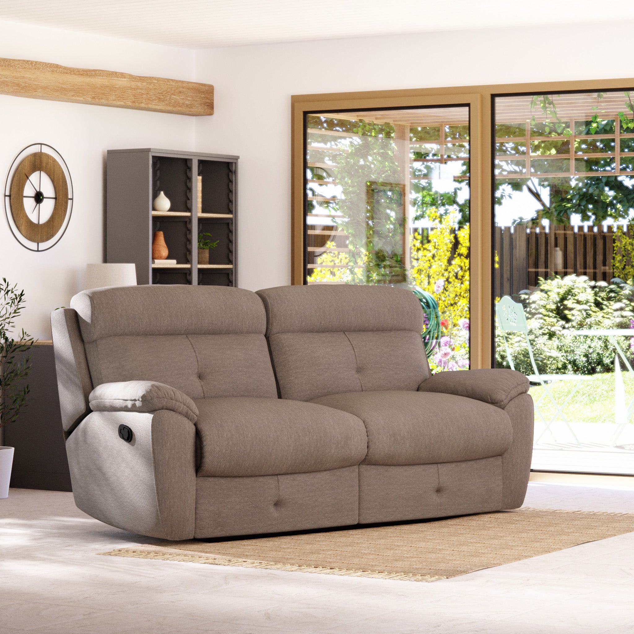 Abbotsbury 3 Seater Manual Recliner Sofa Beige