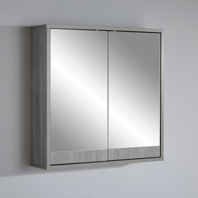 Maia Double Mirror Cabinet, Grey