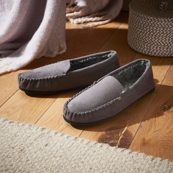 Lined best sale slippers mens