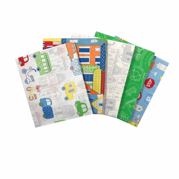 Cotton Fat Quarters Moving Along Dunelm