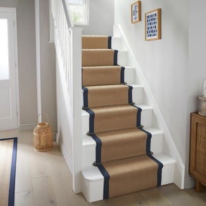 Herringbone Jute Border Stair Runner