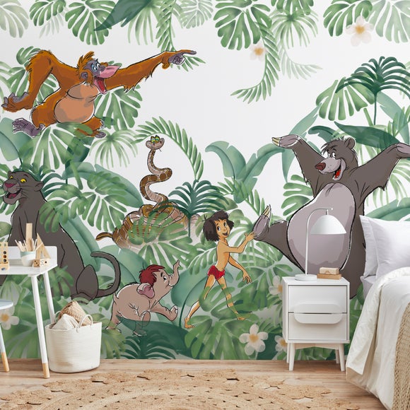 Colorful jungle with parrot forest mural wallpaper  TenStickers