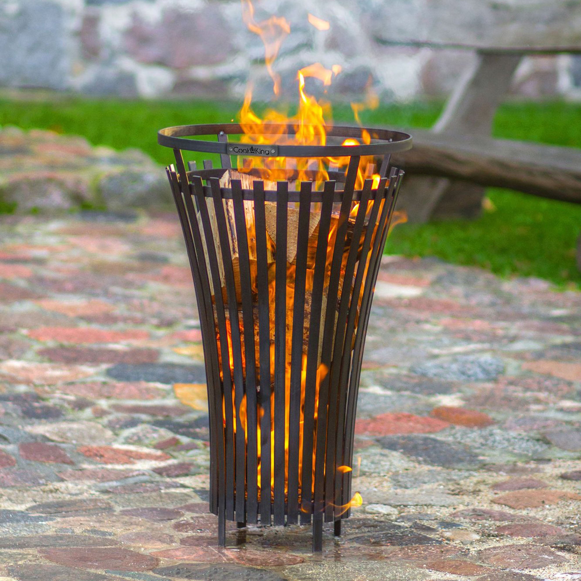 Cook King Flame Fire Basket Black