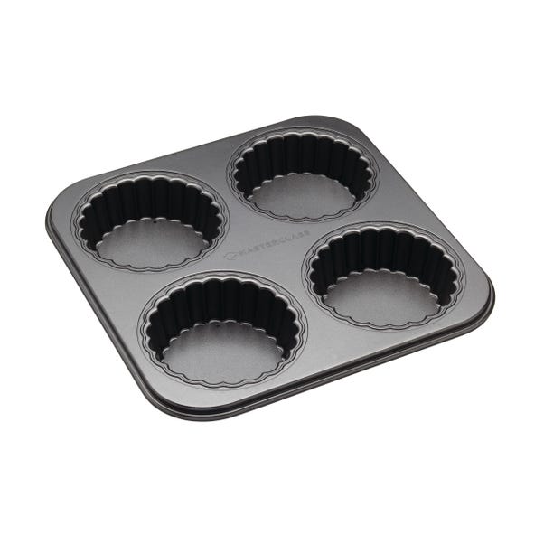 MasterClass Non Stick Four Cup Tartlet Pan with Loose Bases 26cm image 1 of 5