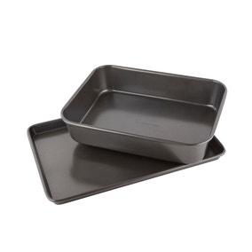 MasterClass Non Stick Twin Pack Roast Pan and Bake Pan | Dunelm