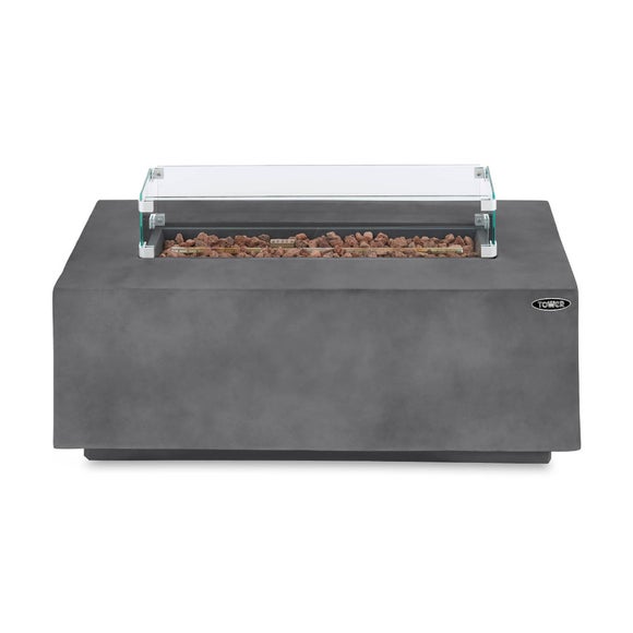 View Tower Magna H38cm Rectangular Gas Fire Pit- Grey View Tower Magna H38cm Rectangular Gas Fire Pit- Grey