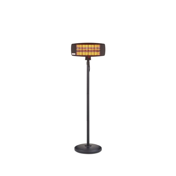 Swan Stand Patio Heater with Remote, Black Aluminium image 1 of 5