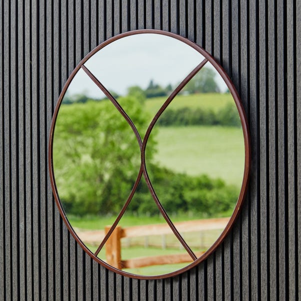 Lines Round Indoor Outdoor Wall Mirror image 1 of 5