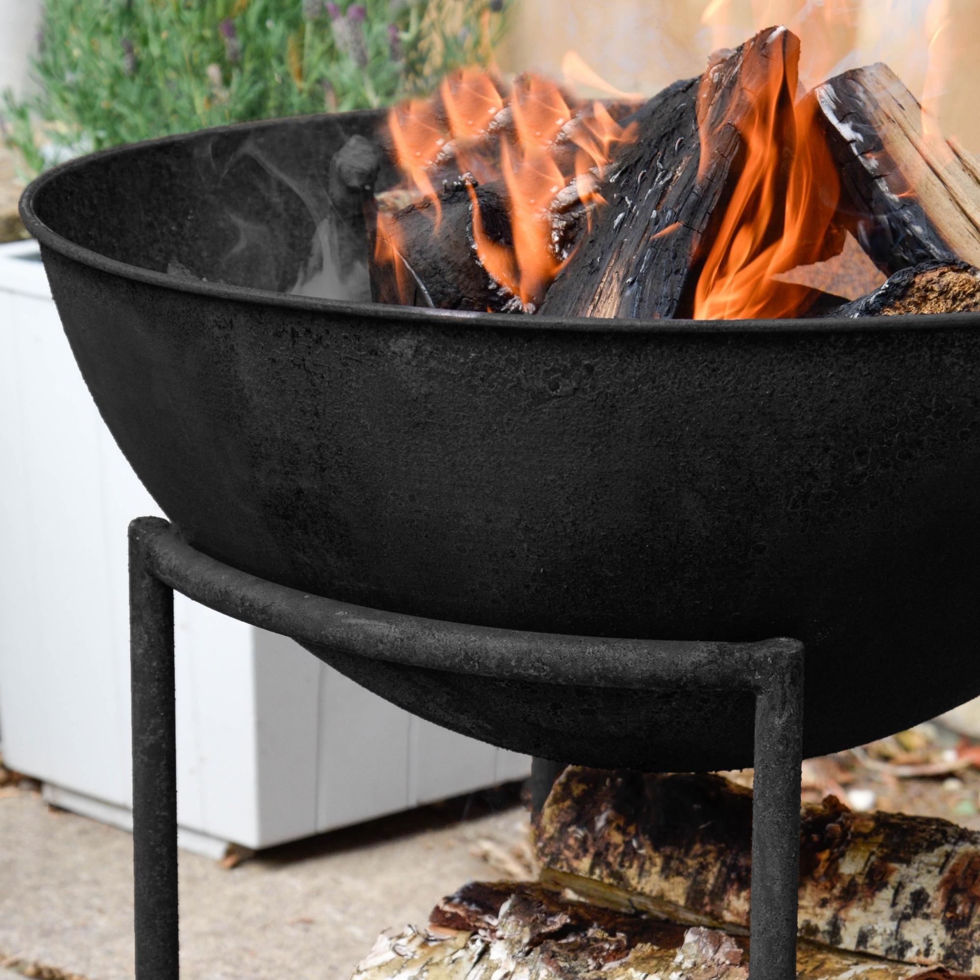 Outdoor Extra Large Cast Iron Fire Pit Black