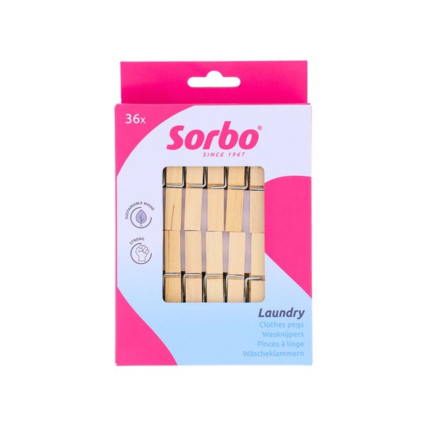 Sorbo Pack of 36 Wooden Laundry Pegs image 1 of 1