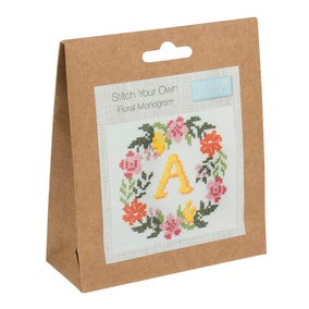 Floral Monogram Cross Stitch Kit