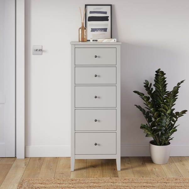 Lynton Tall Small 5 Drawer Chest with Mirror image 1 of 6