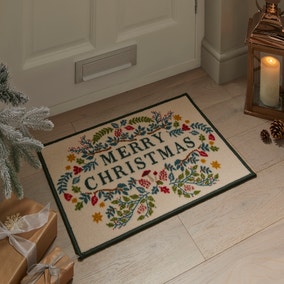 Traditional Christmas Washable Doormat
