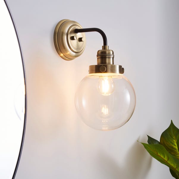 Broden Bathroom Wall Light Antique Brass image 1 of 5