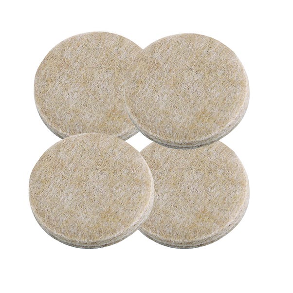 Felt Gard Pads Round 50mm Pack of 4 Natural image 1 of 1