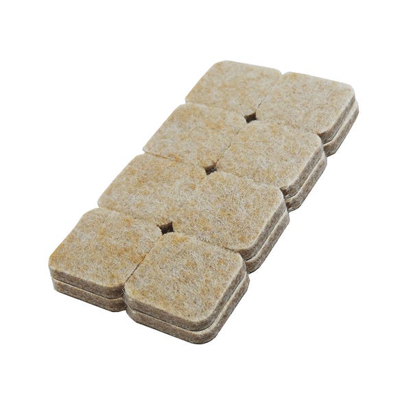 Felt Pads Square 25mm Pack of 16 Natural image 1 of 3