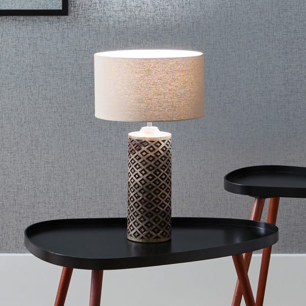 Orissa Wooden Diamond Table Lamp image 1 of 4