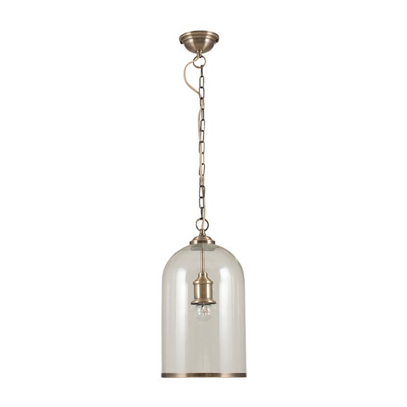 Rimmed Glass Cloche Pendant Light