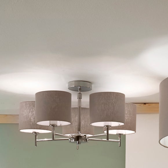 Plaza 5 Arm Semi Flush Ceiling Light