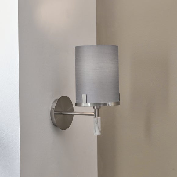 Grey fabric clearance wall light