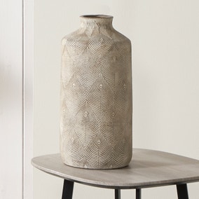 Palawan Stone Grey Feather Stoneware Vase