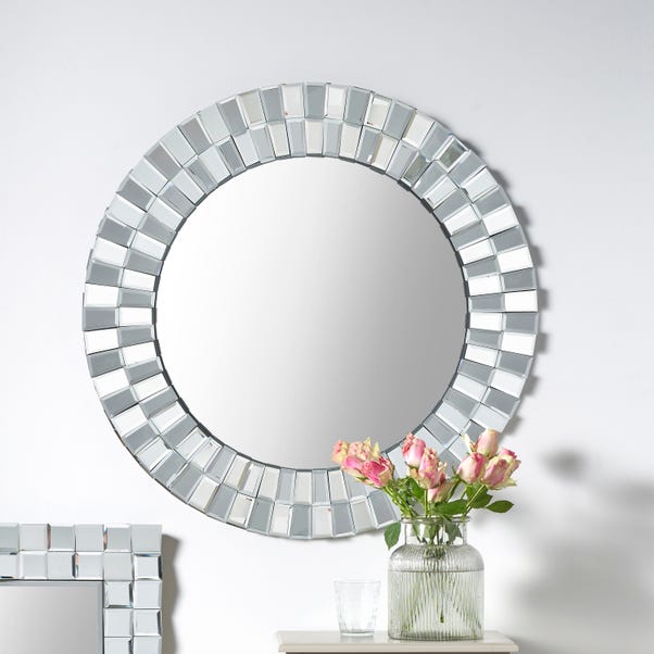 Tiled Round Wall Mirror image 1 of 5