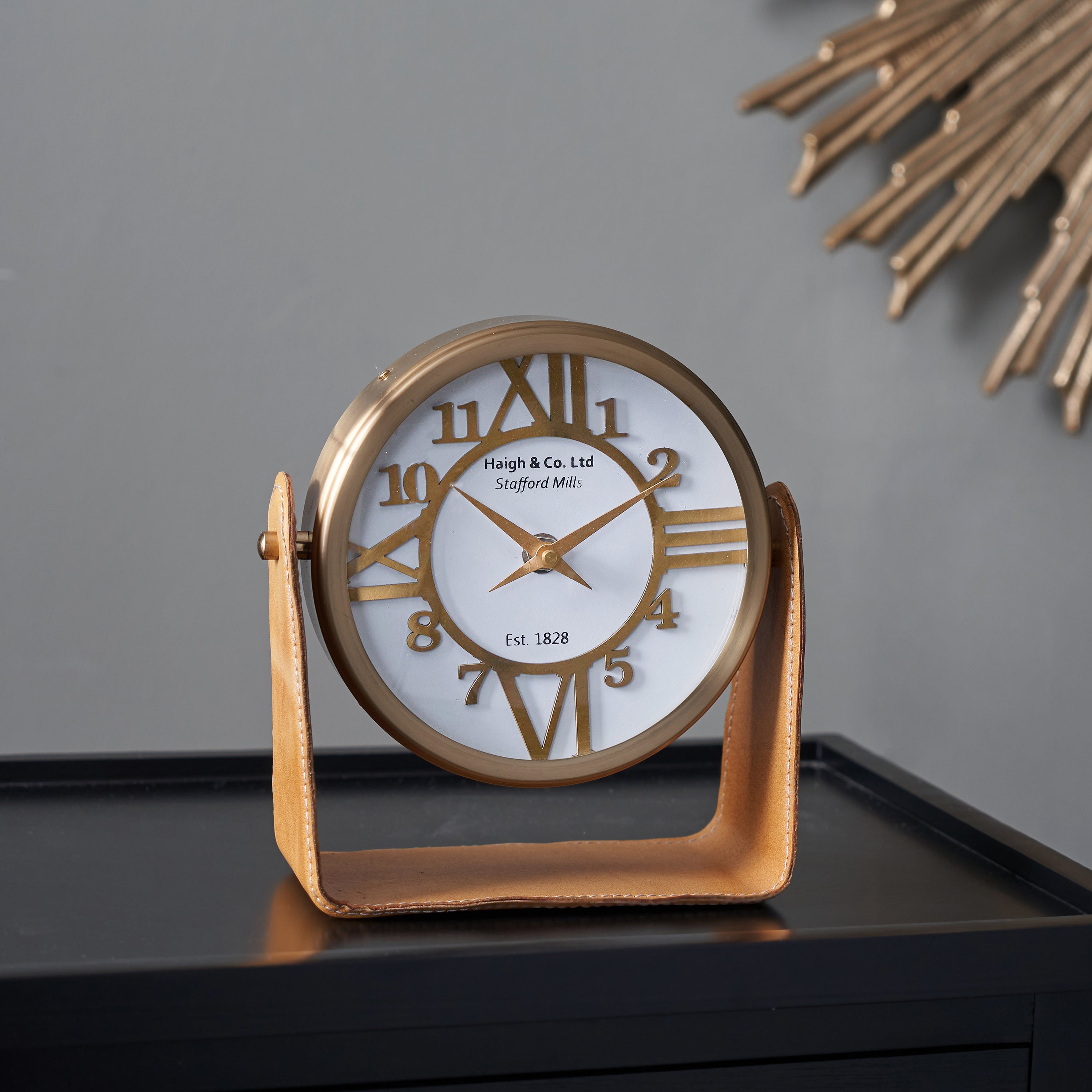 Leather Mantel Clock