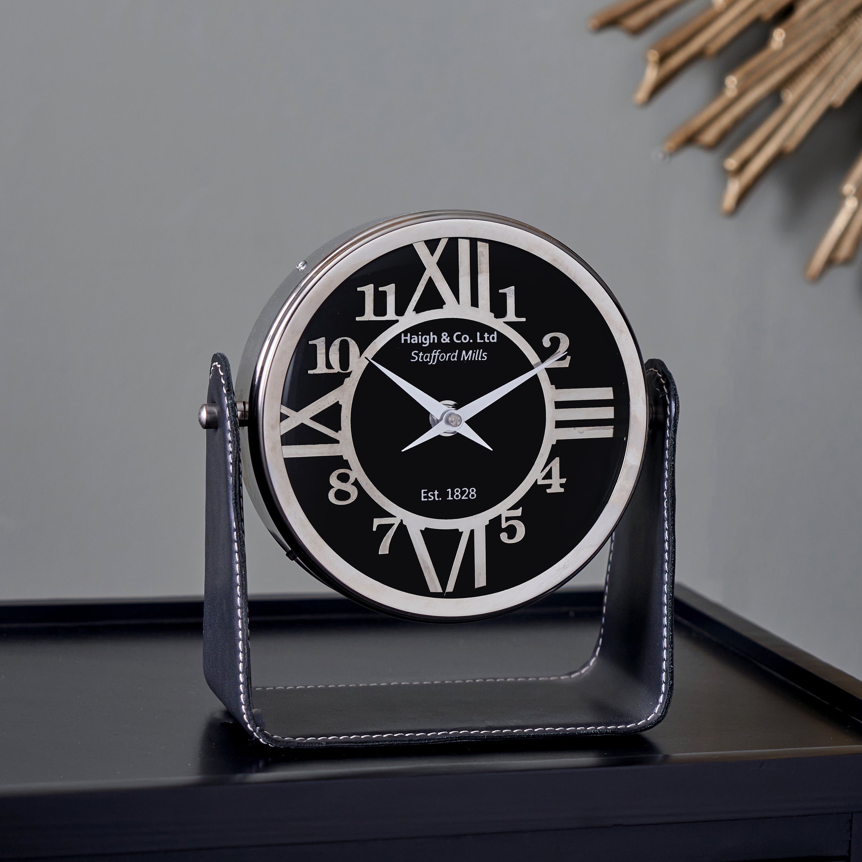 Leather Mantel Clock