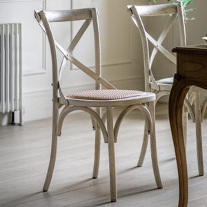 Cedar & Sage Cannock Set Of 2 Dining Chairs- Oak & Rattan