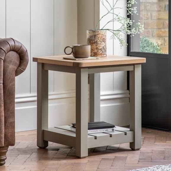 Oak side shop table dunelm