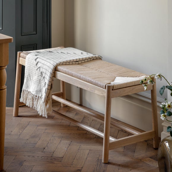 Click to view product details and reviews for Elda Rope 2 Seater Dining Bench Natural 110cm.