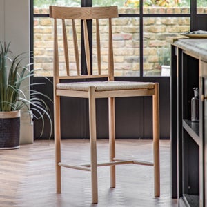 Cedar & Sage Elda Set Of 2 Bar Stools- Oak