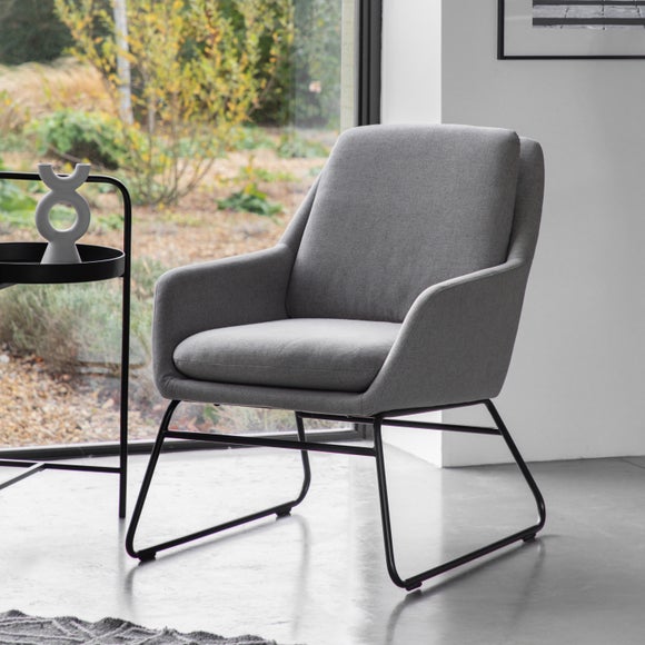 Floris Metal Frame Fabric Accent Chair Dunelm