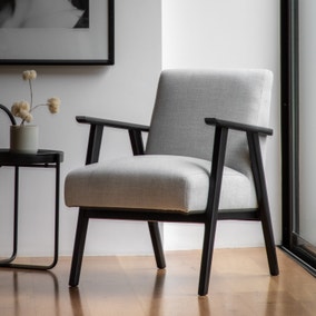 Natori Linen Wooden Arm Accent Chair