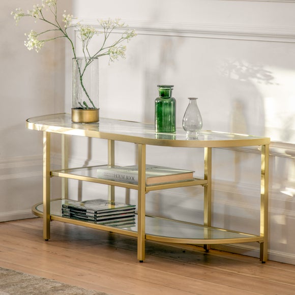 Dunelm glass 2024 console table